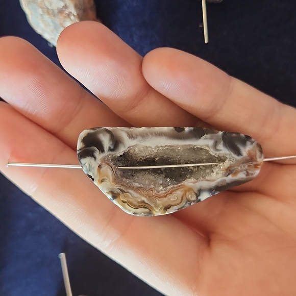 Natural Geode Agate Druzy BEADS - Picture 12 of 13